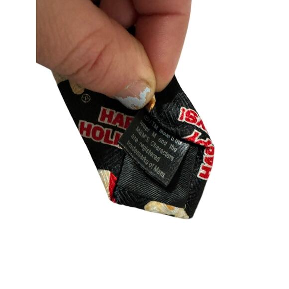 M & M Happy Holidays Cartoon Novelty Mens NeckTie Christmas M&M Candy - Picture 7 of 8